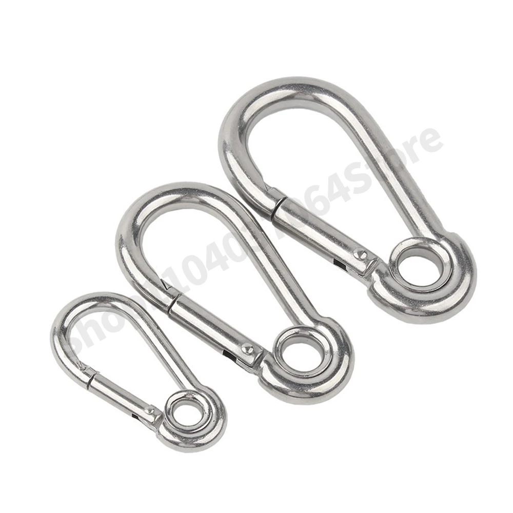 Multifunctional Snap Carabiner Quick Link Lock Ring Stainless Steel Spring Snap Hook Heavy Duty Locking Carribenares For Climbin