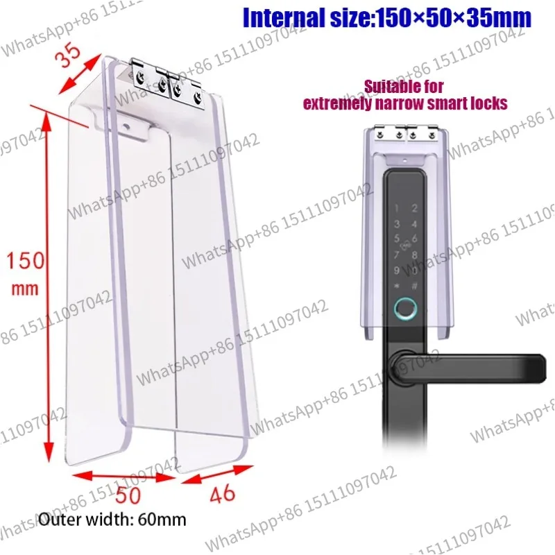 Outdoor Password lock waterproof cover for tedee Smart door lock rainproof  Transparent  Doorbell protective cover 150×50×35mm