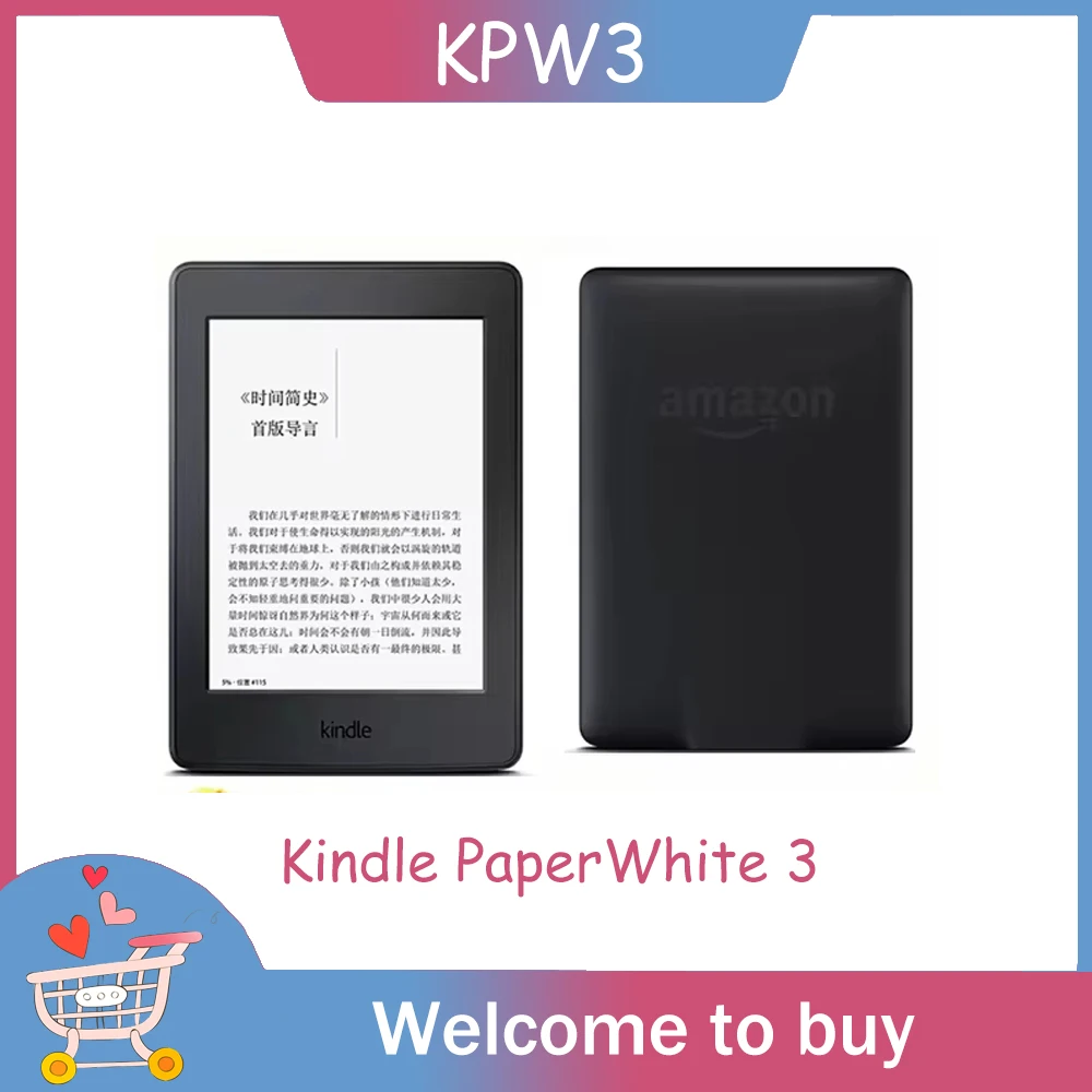 Kindle PaperWhite 3 e-reader with backlight for night use 4GB Kindle KPW3 e-book reader 1400mAh battery 6“ e-ink screen 300ppi