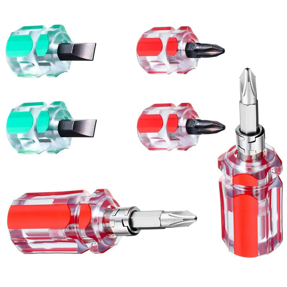 6pcs Mini Screwdriver Combination Flat Head/Cross Head/2-in-1 Interchangeable Screwdriver For Repairing Sewing Machine
