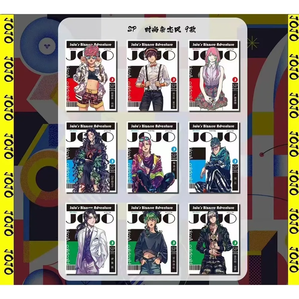 Japanese Anime JoJo Bizarre Adventure Collection Cards for Kids Bruno Buccellati Narancia Ghirga Character Raster Card Gift Toy