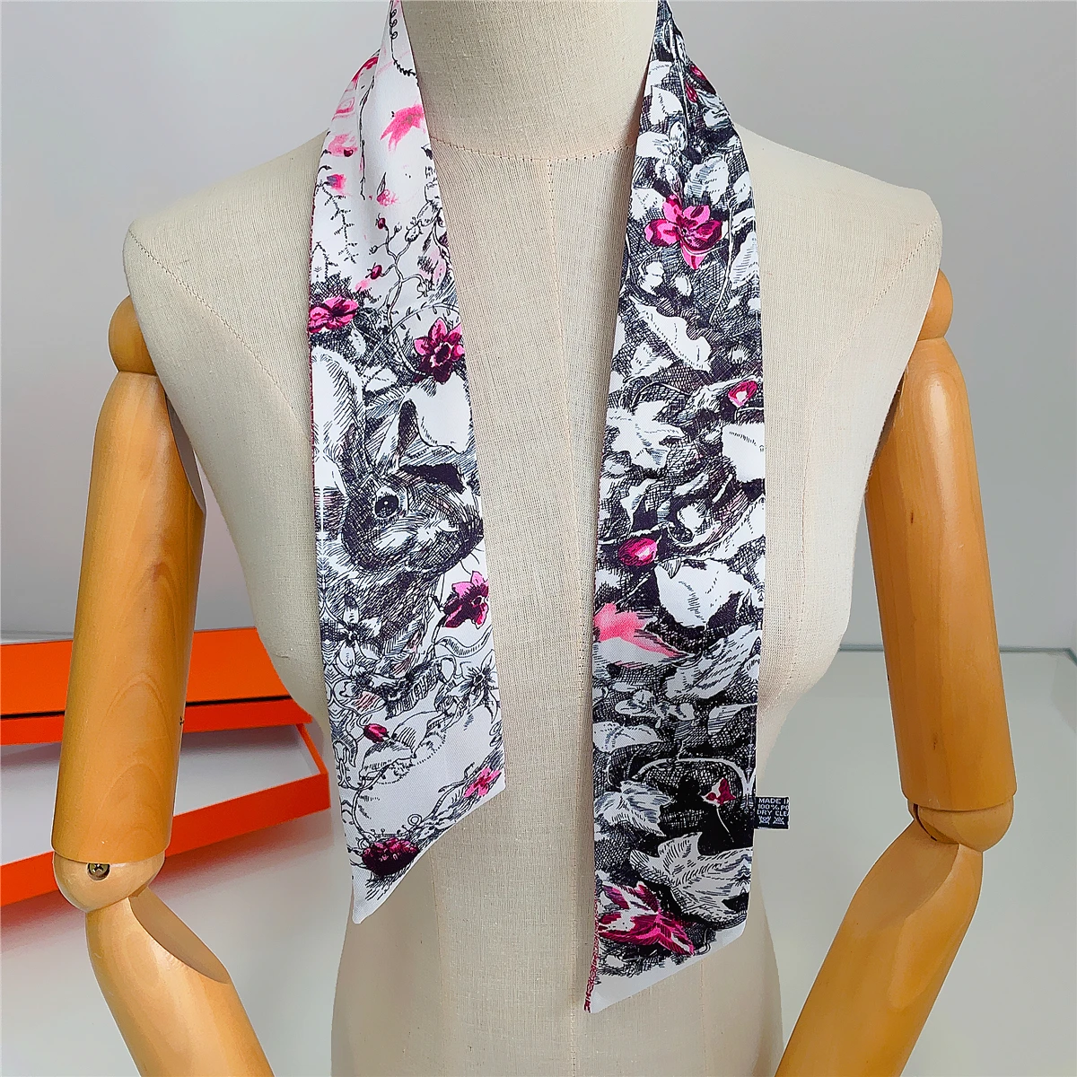 Écharpe de Tarot en Forme de Lapin pour Femme, Foulard de Marque de Luxe, Sac à Cheveux Moulant, Bandeau de Sauna pour Dames, Nouveau Design 2024