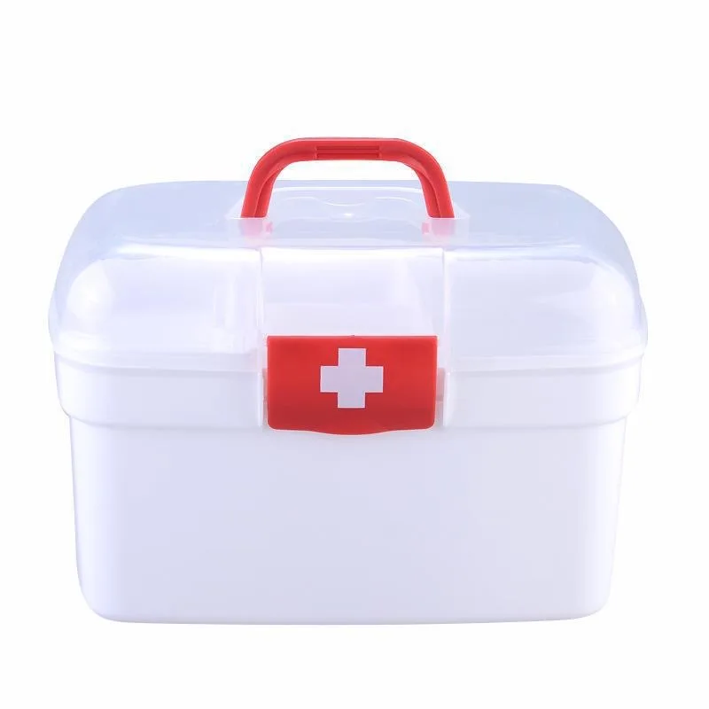 Household portable storage box Medical box Emergency portable medical storage box plastic large-capacity multi-layer processing