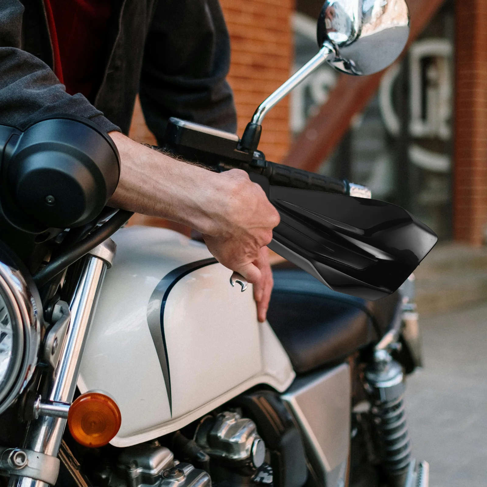 1 paire de protège-mains de moto noir, Protection de guidon coupe-vent pour vélos hors route, Scooters, équitation tout-terrain, ajustement universel Durable