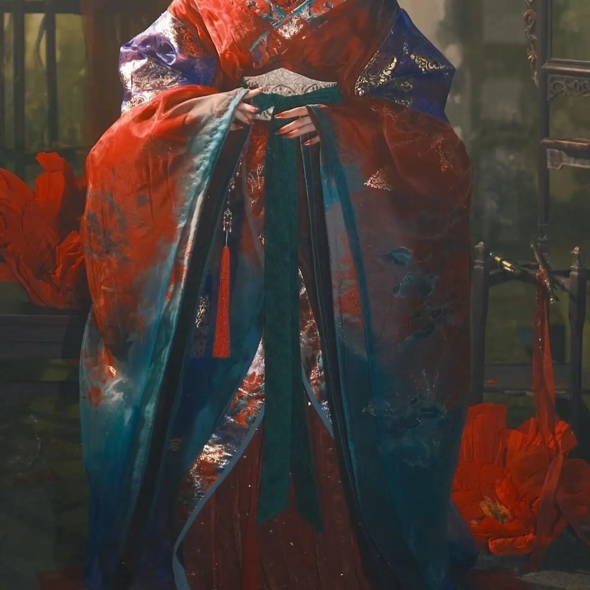 Black Blue Embroidery Hanfu Women's Upgraded Traditional Costume Carnival Event Stage Performance Dress Niche Han Suits Female - view 5
