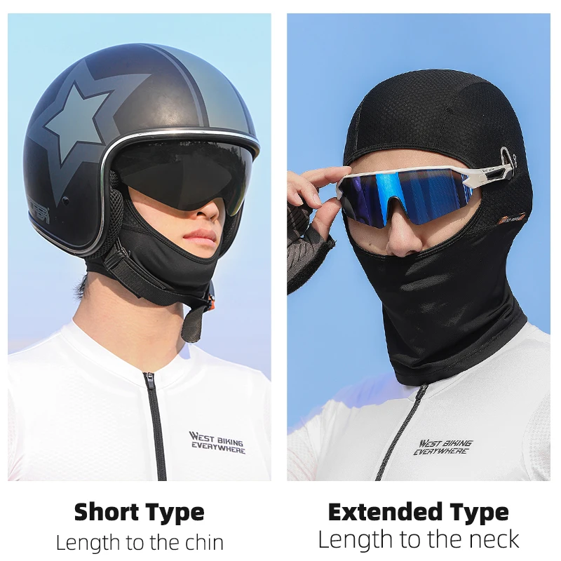 WEST BIKING Summer Motorcycle Bike Moisture-Wicking Balaclava UV Protection Breathable Running Fishing Caps Cooling Sport Gear