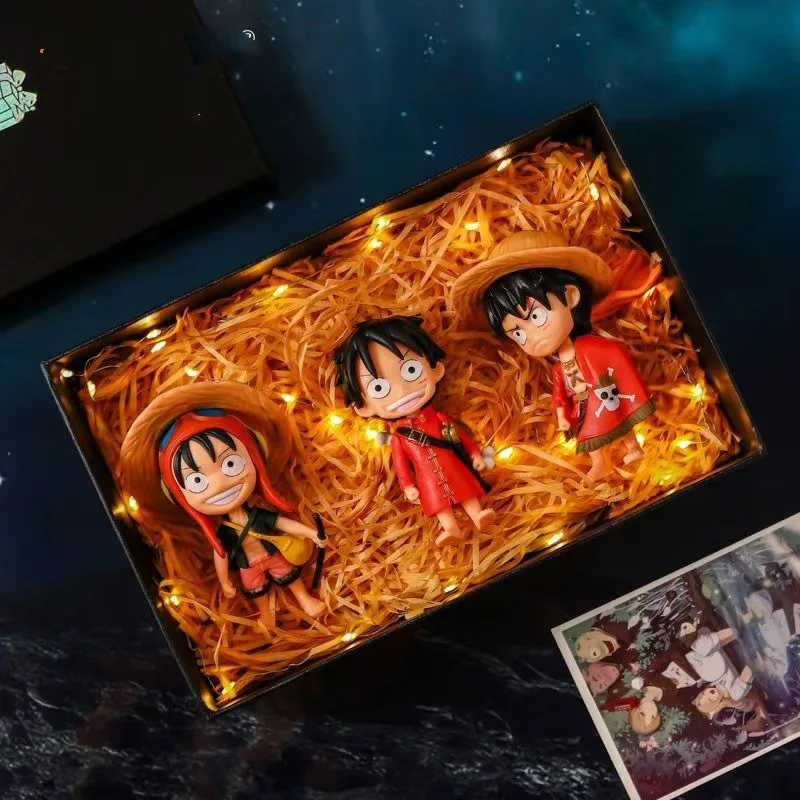 6-teiliges einteiliges Chibi-Figurenset – Ruffy, Zoro, Ace, Sanji, Chopper – PVC-Kuchenaufsätze und Desktop-Dekoration