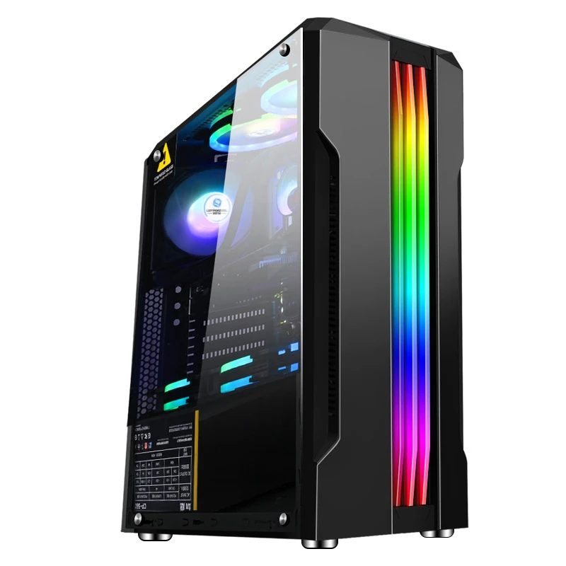 

ATX PC Case Gaming Computer Case &Towers CPU PC Server Cabinet For Desktop PC Computer with USB3.0 Tempered Glass