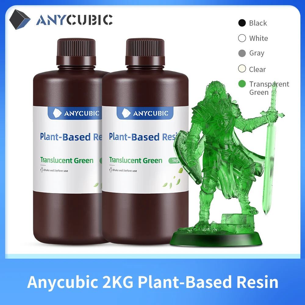 Anycubic bahan cetak 3D Resin berbasis tanaman 405nm Resin UV tanpa bahan kimia jahat Resin Printer 3D untuk Foton M3 Mono 6K