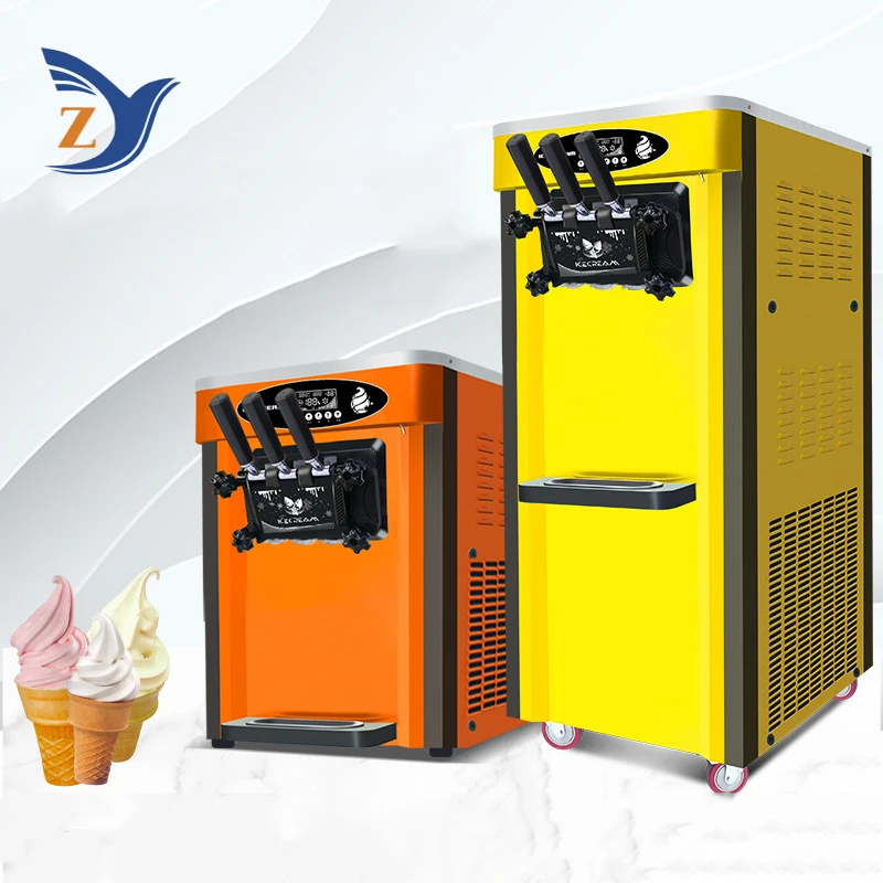 Ice Cream Maker Machine ZY-25CA Stainless Steel 25-28L per hour Desktop Type Small Automatic Commercial Double Storage Cylinder