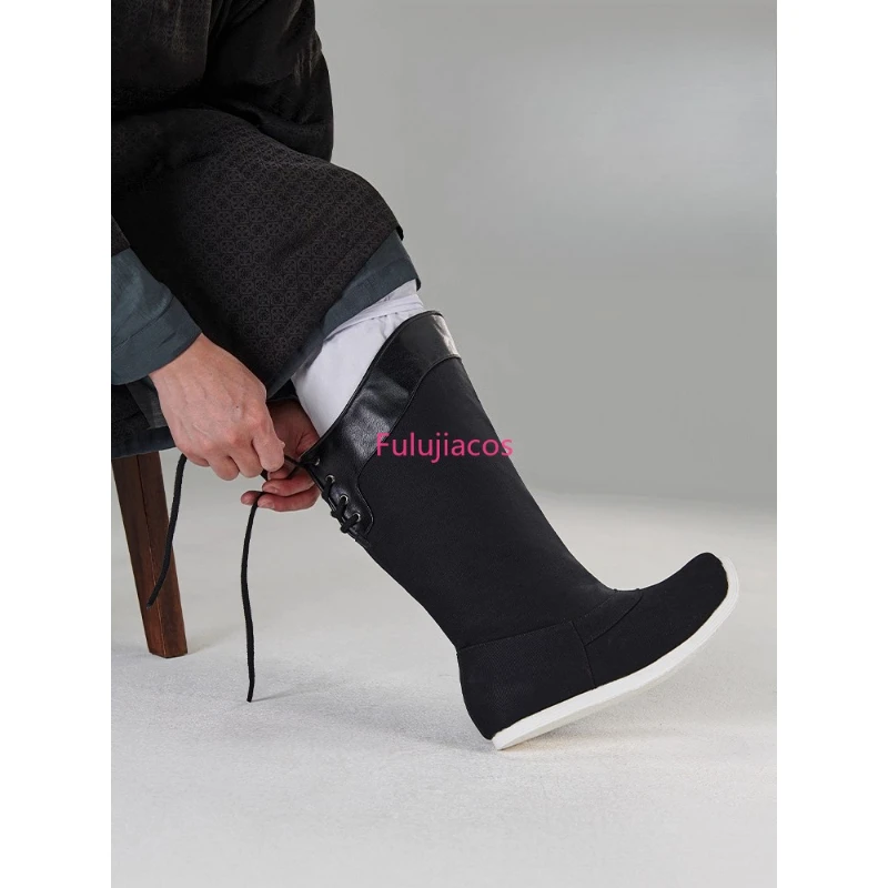 Botas de sabonete Botas Hanfu Sapatos antigos masculinos estilo Ming
