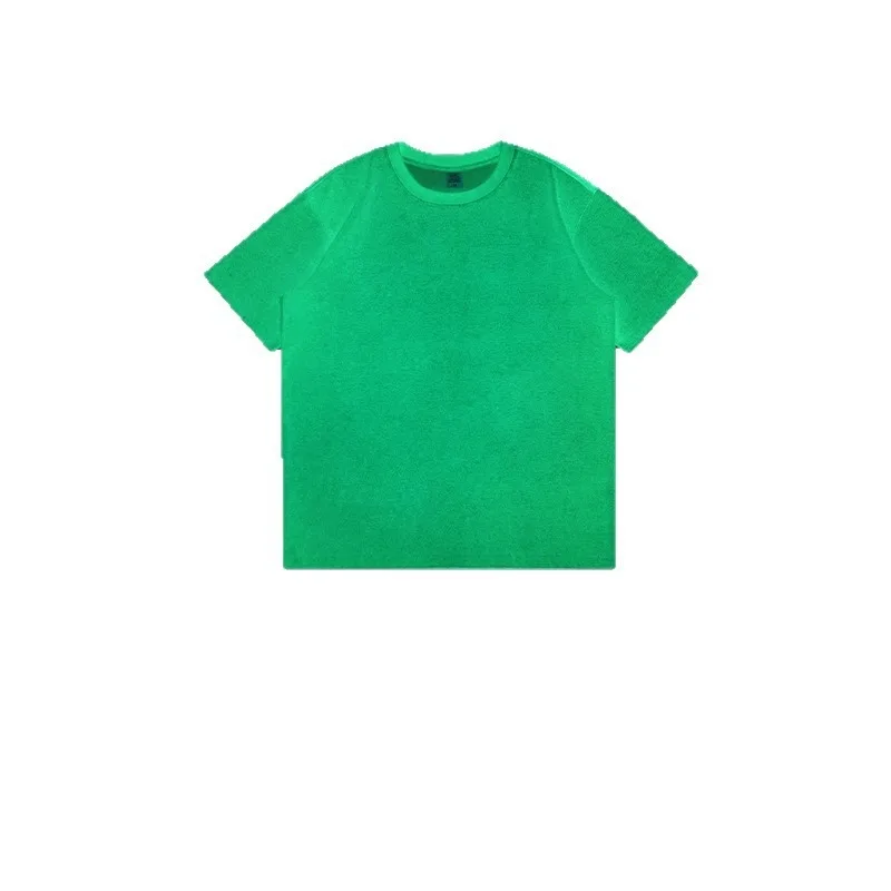 Camicia da uomo pesante luminosa incandescente 240g in puro cotone manica corta estate all'aperto casual streetwear visibilità notturna abbigliamento attivo
