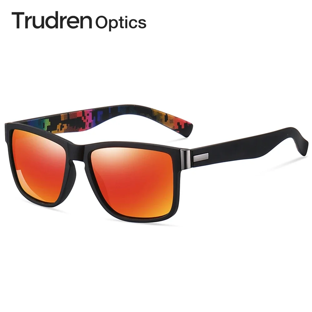 Trudren Edgy Multi Color Mirror Polarized Skateboard Sunglasses for Youth Pop Culture Streetwear Square Wayfair Sunglass 2069