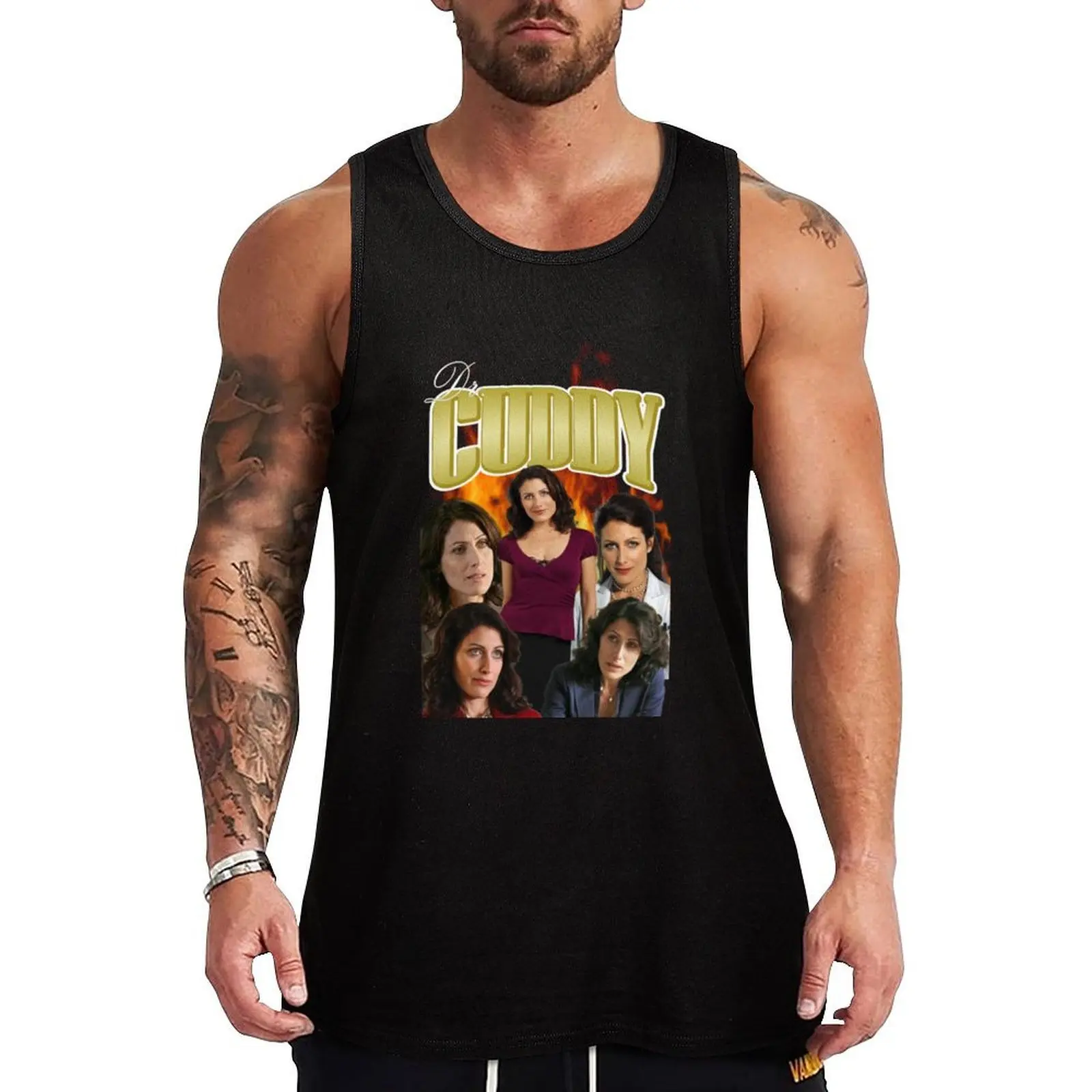 Dr. Cuddy House M.D. Camiseta sin mangas con diseño de llamas, camiseta sin mangas Cool Dry, camiseta sin mangas ligera de verano
