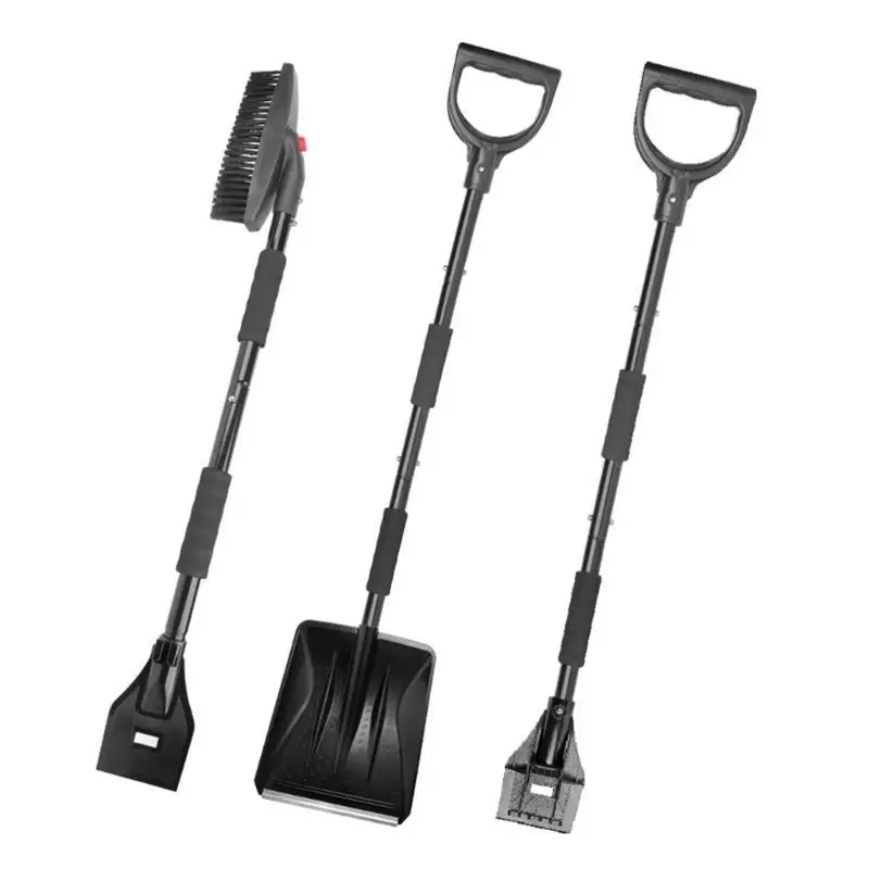 

3-in-1 Ice Scraper & Snow Brush Snow Shovel- No Scratch with Soft Bristle for Frost Remover Windshield Window Cleaning
