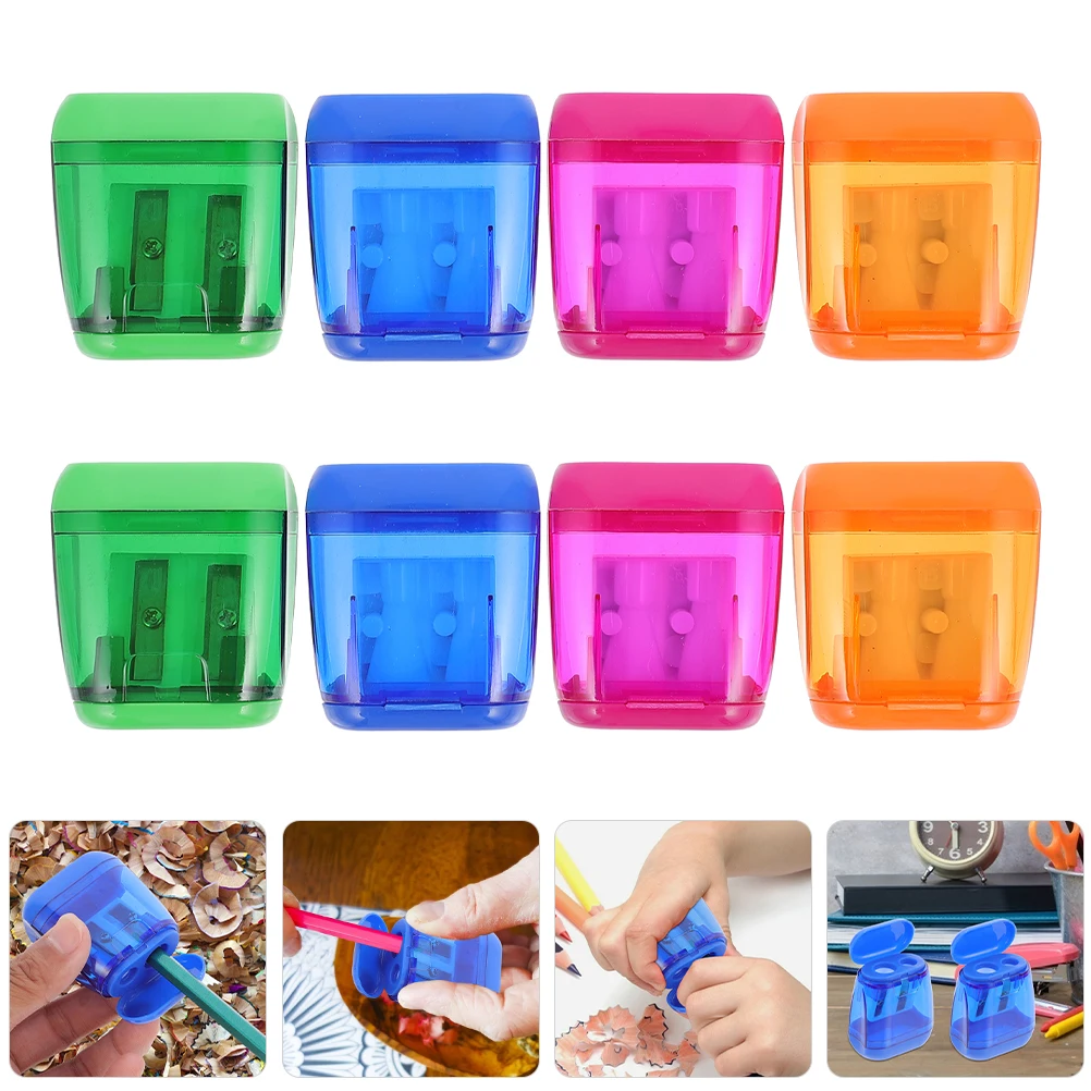 8pcs 샤프너 수동 H 홀드 소형 부드러운 사무용품 조정 가능한 팁 사무용품 학생 액세서리