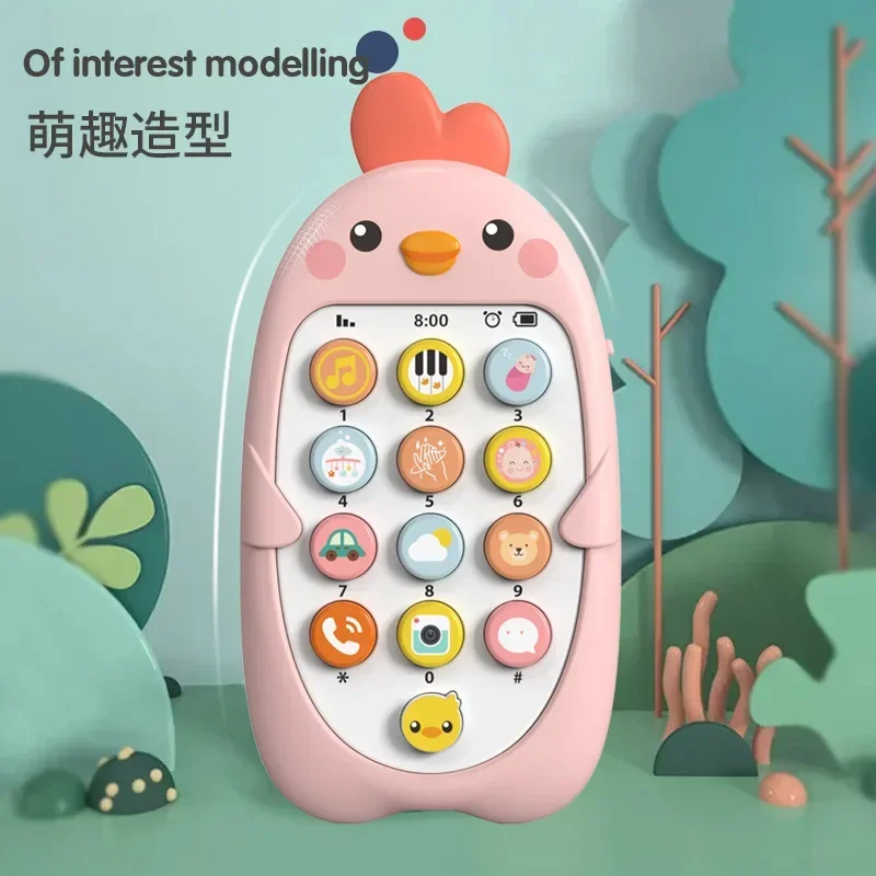 Baby Phone Toy Music Sound Telephone Sleeping Toys with Teether Simulation Toys Phone Infant Early Educational Toy Kids Gifts