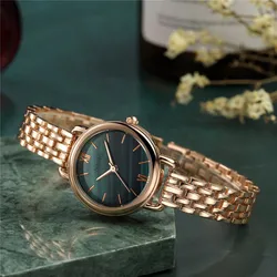 Moda rosa ouro mulher relógio de luxo aço inoxidável senhoras relógios pequeno dial elegante feminino quartzo pulseira relógio de pulso reloj