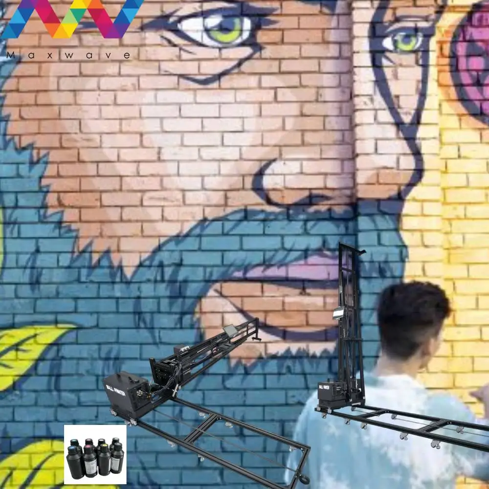 Impresora de pared de ladrillo UV, máquina de impresión de mural, máquina de impresión de pared de inyección de tinta, máquina de impresión de mural de calle para cabezal Epson TX800 dx7
