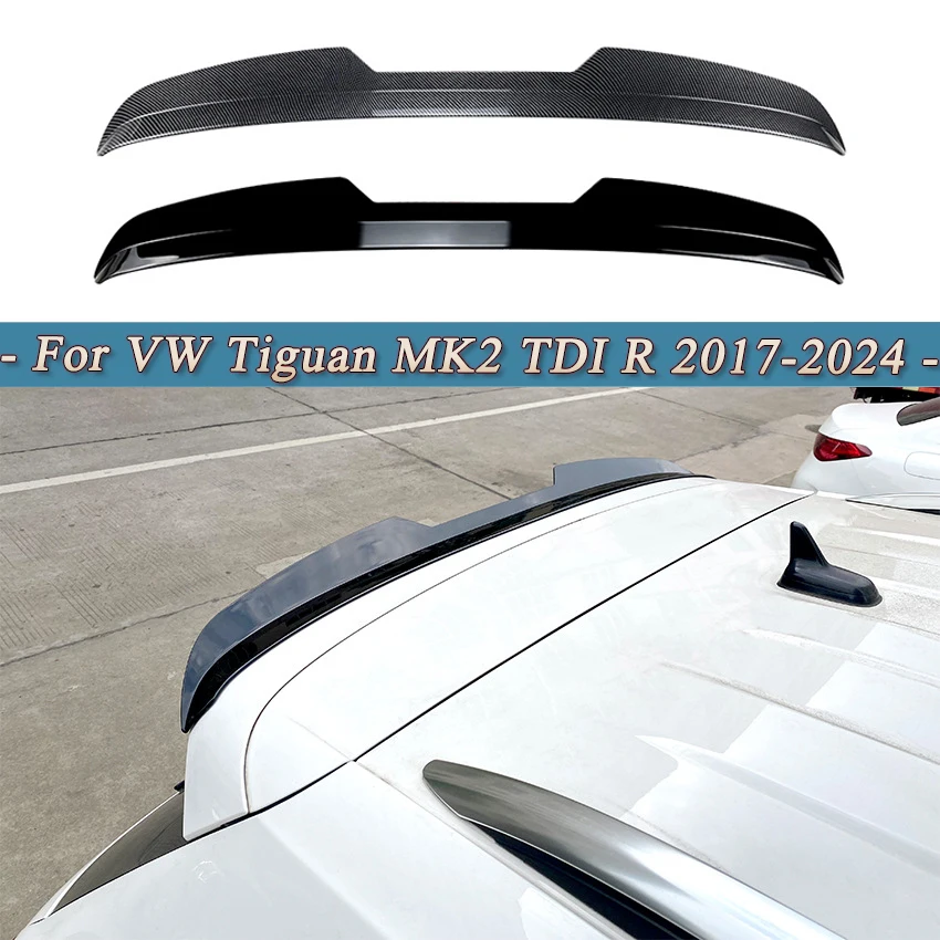 

Для Volkswagen VW Tiguan MK2 TDI R R-Line 2017-2024 тюнинг автомобиля задний спойлер на крышу крыло глянцевый черный вид верхний сплиттер багажника губа