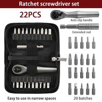 Ratchet Wrench Set 22 in 1 Multifunctional Right Angle Screwdriver Kit Small Mini Ratcheting Screwdriver Combination Set