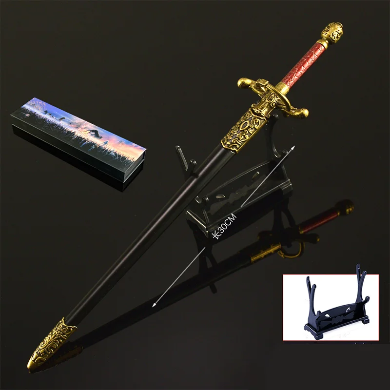 30 سنتيمتر لعبة عروش القرون الوسطى السيوف هدية صندوق طبعة Longclaw ، Oathkeeper السيف ، Arya الخياطة إبرة الحرف اليدوية حلية مجموعات #5