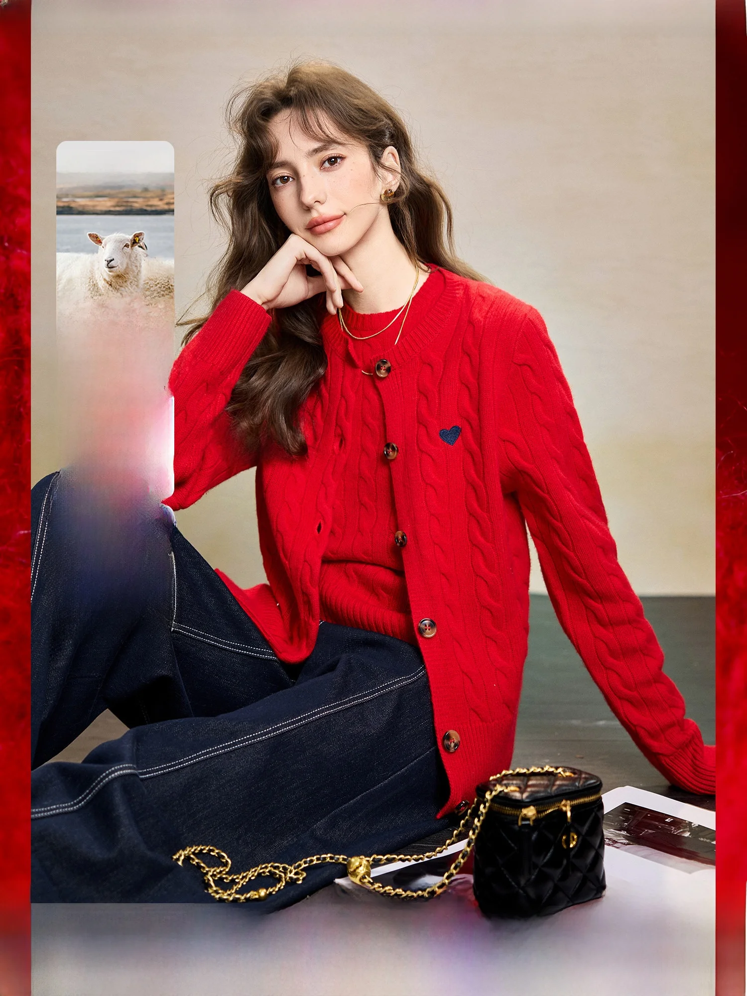 

New Year Knitted Series High Fine Wool Twist Knitted Sweater Women Spring Fashion Warm Long Sleeve round Neck Knitwear