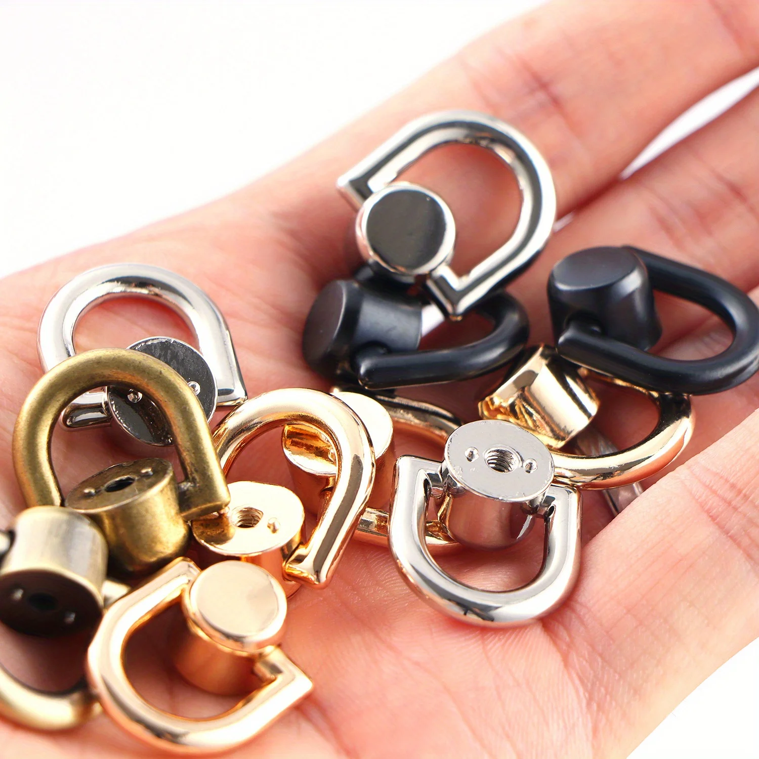 4pcs Metal Bag Rivet Nail Buckle Studs Button Handbag Belt Hanger Leather Craft Luggage Bag Buckle Tong Snap Hardware Accessorie