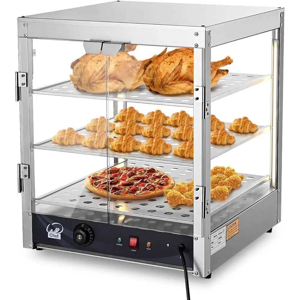 

WeChe 3-Tier Commercial ood Warmer Display Pizza Warmer Countertop Pastry Warmer or Restaurant Cae Buet 20x20x24