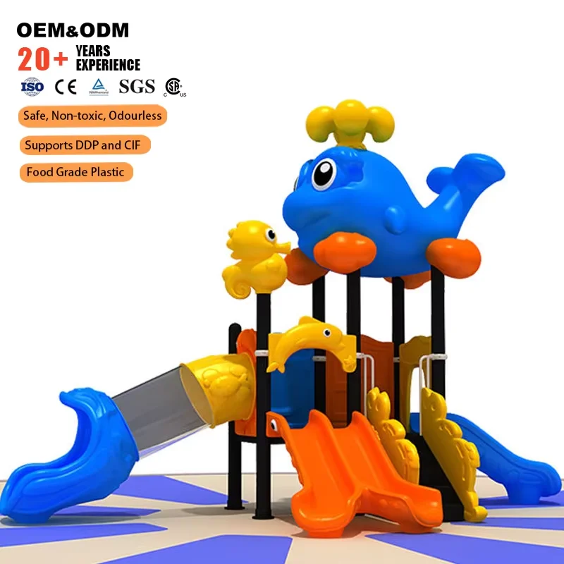Whale Ocean Slide Outdoor Playground For Kindergarten