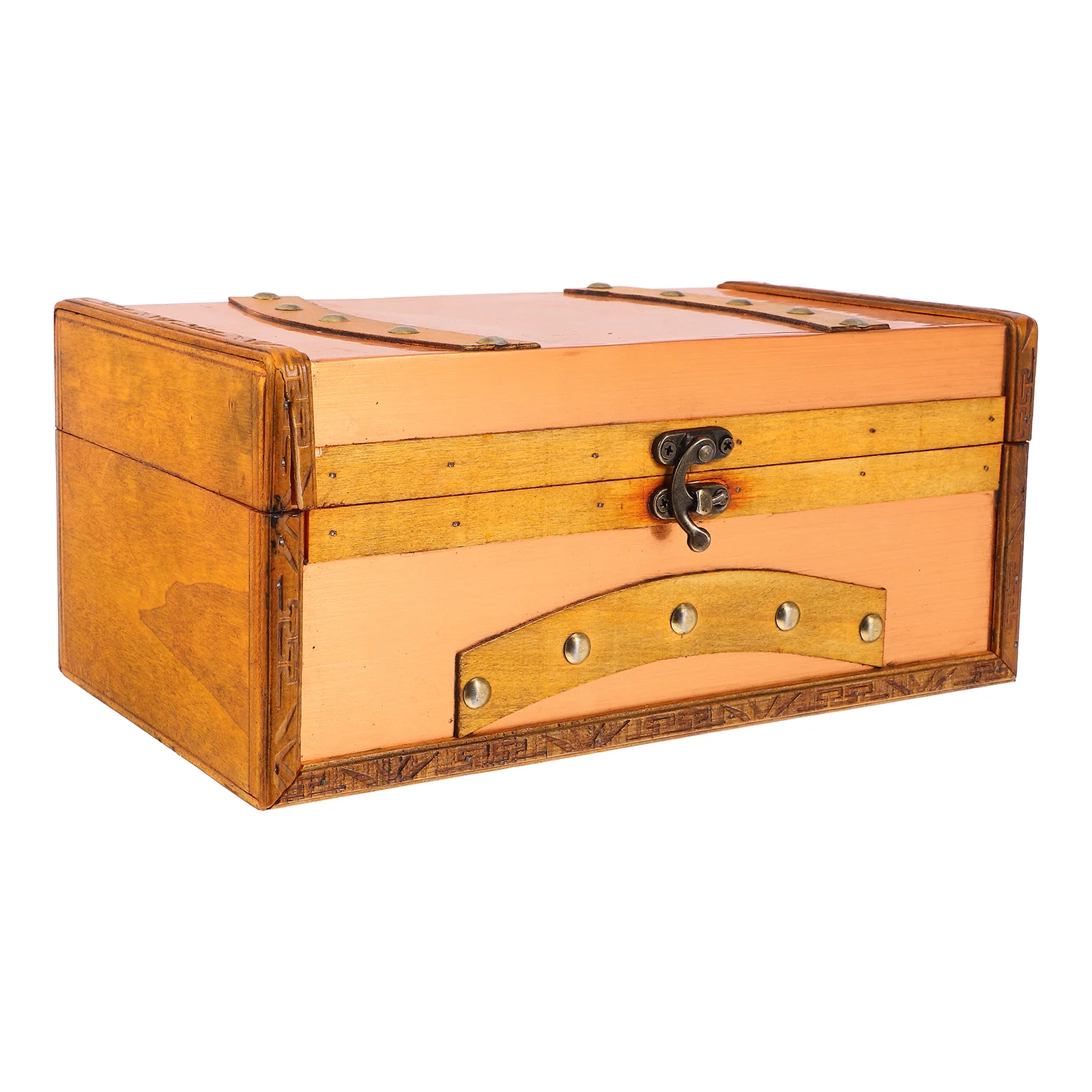 

Retro Wooden Box Vintage Design Lockable Jewelry Document Card Wedding Decorative Boxes Box Treasure