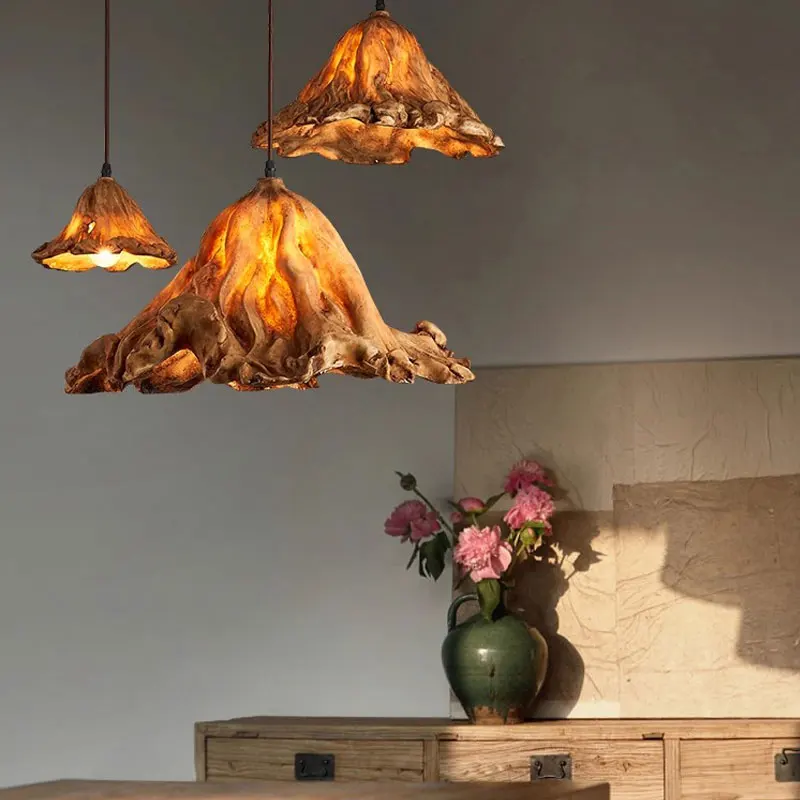 Vintage Lotus Leaf Pendant, Personalized Wabi Sabi Style Bar Restaurant Restaurant Homestay Tea Room