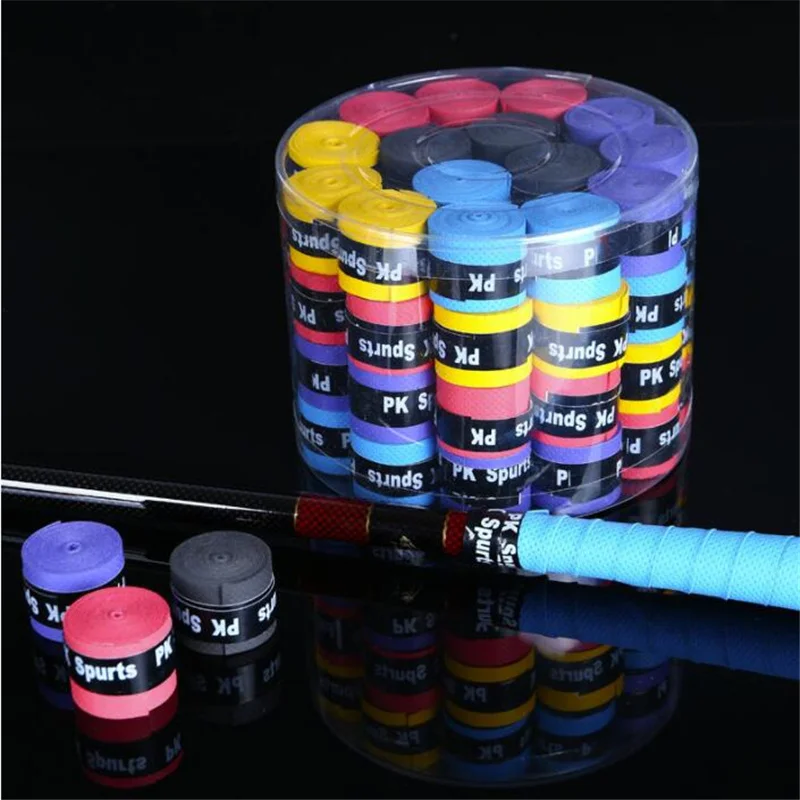 Durable 60pcs Non Slip Fabric Tapes Badminton Sweat Absorbent Rod Badminton Hand Gel Handle Racket Anti Skid Tape Grip Tennis