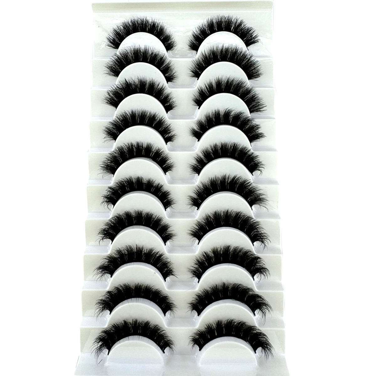 MKYDCG Nowe 10 par rzęs 3D z norek sztucznych, puszyste, miękkie, pełne, gęste, delikatne rzęsy, dramatyczne sztuczne rzęsy do makijażu