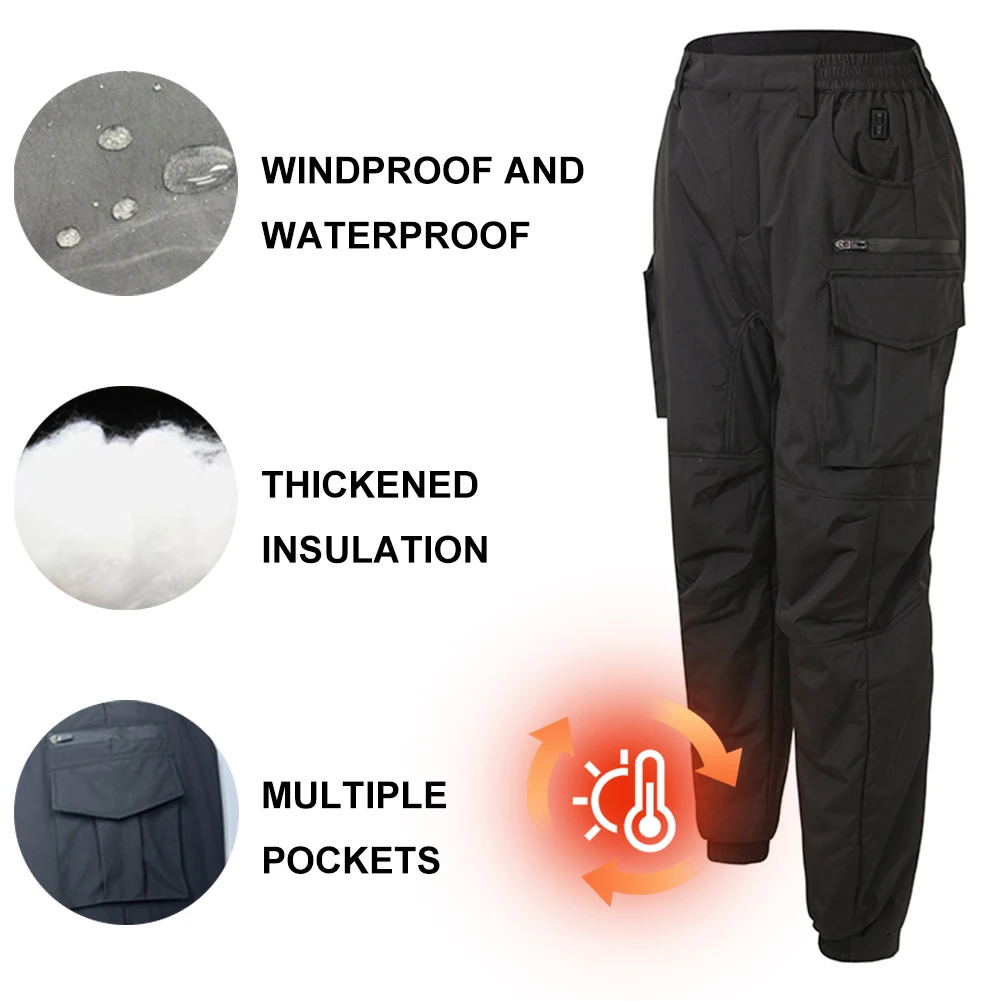 Warme Heizhose mit 18 Heizzonen, Winter-Thermo-Wanderhose, Outdoor-Winter-Heizhose für Männer und Frauen