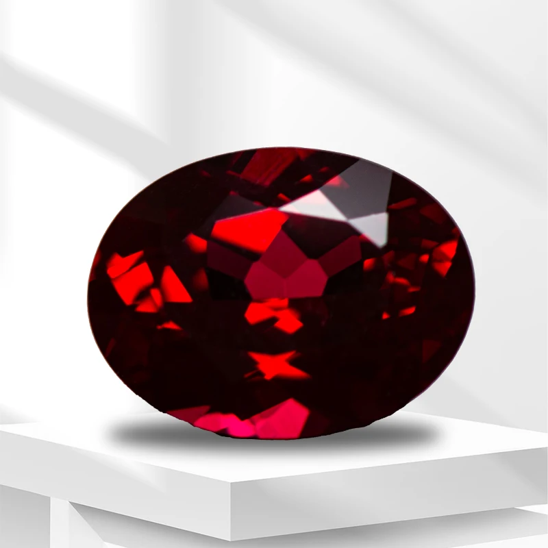 أعلى مختبر نمت روبي البيضاوي قطع حمامة الدم الأحمر VVS1 الأحجار الكريمة للسحر DIY صنع المجوهرات شهادة قابلة للاختيار