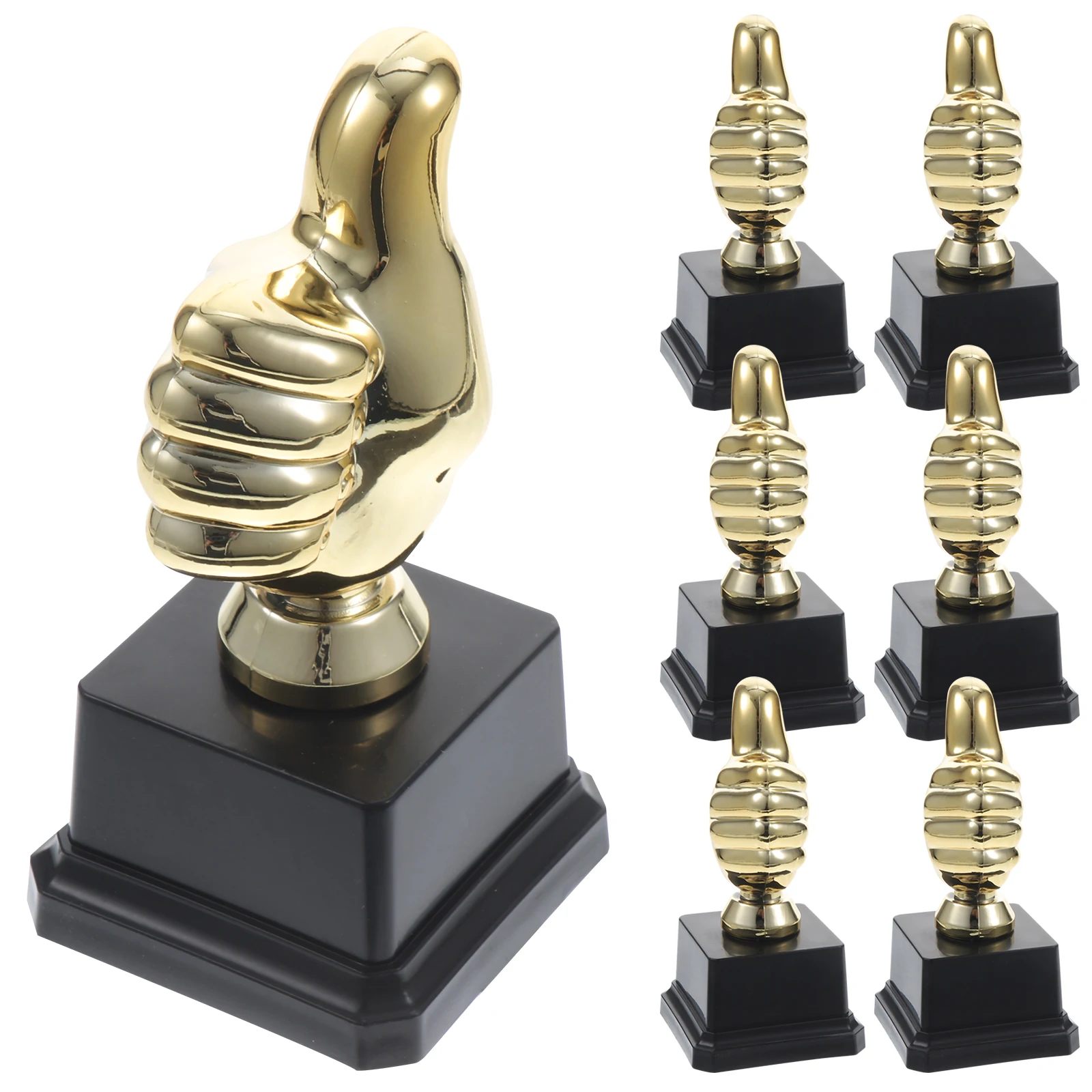 

8pcs Golden Plastic Trophies Unisex Award Decor Classroom Supplies Sports Banquet Cup Participation Small Team Gifts Cheer