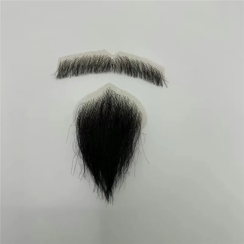 Neueste Yak Hair Face Fake Beard Schwarz Farbe Spitze Fake Schnurrbart für Männer Drama/Party/Film Heatrical/Urlaub