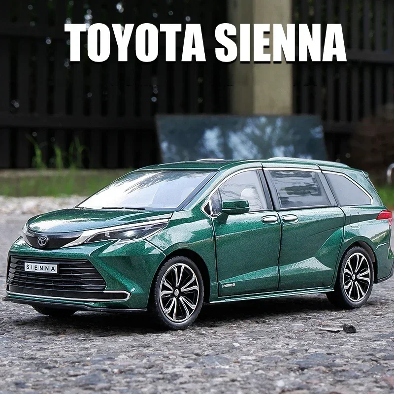 1:24 Toyota Sienna MPV Alloy Car Model Diecasts Metal Toy Commercial Car Model Sound Light Simulation Collection Childrens Gifts