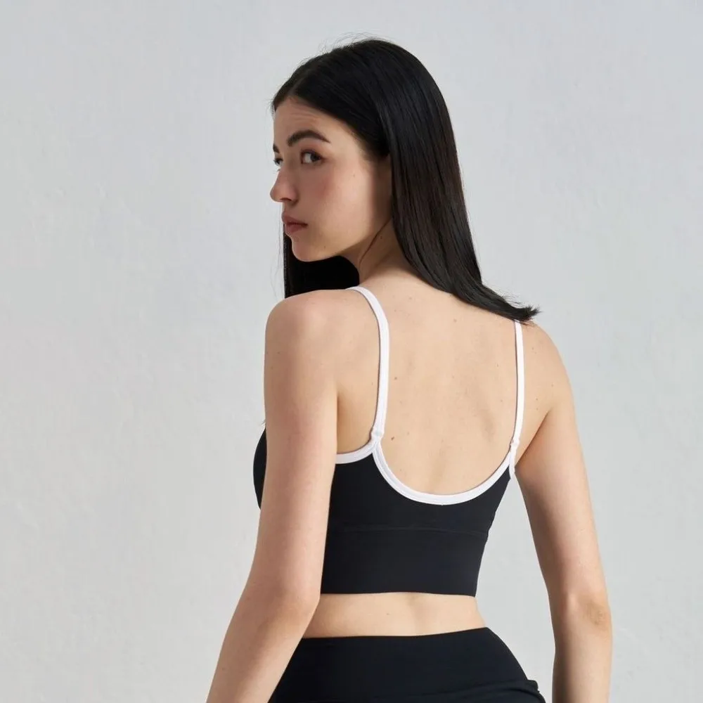 Contrasting Color Sports Vest Breathable Splicing Design Fitness Bra Comfortable Moisture-Wicking Yoga Underwear Youth