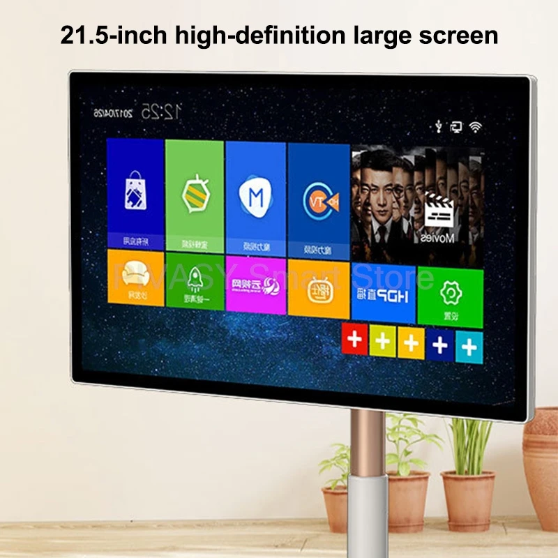 21.5 inch 4G+64G Android 11 Moving Smart Portable Television Video Player Lcd Touch Screen Rotatable Tv with Moveable Stand