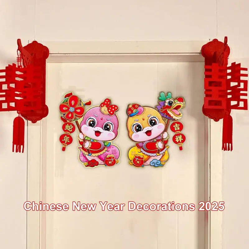 Chinese New Year Window Stickers 2025 Decorative New Year Decal For Doors Spring Festival Decoration Window Clings Lunar New