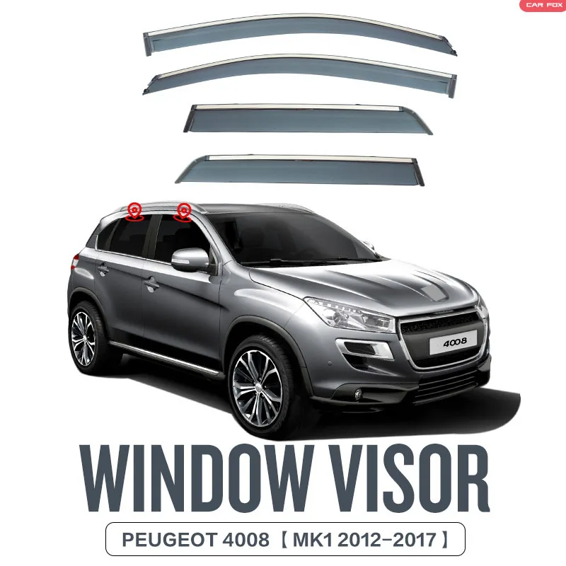 

For PEUGEOT 4008 2012-2017+ Car Window Visor Awning Shelters Windshield Side Window Rain Sun Shade Auto Accessories