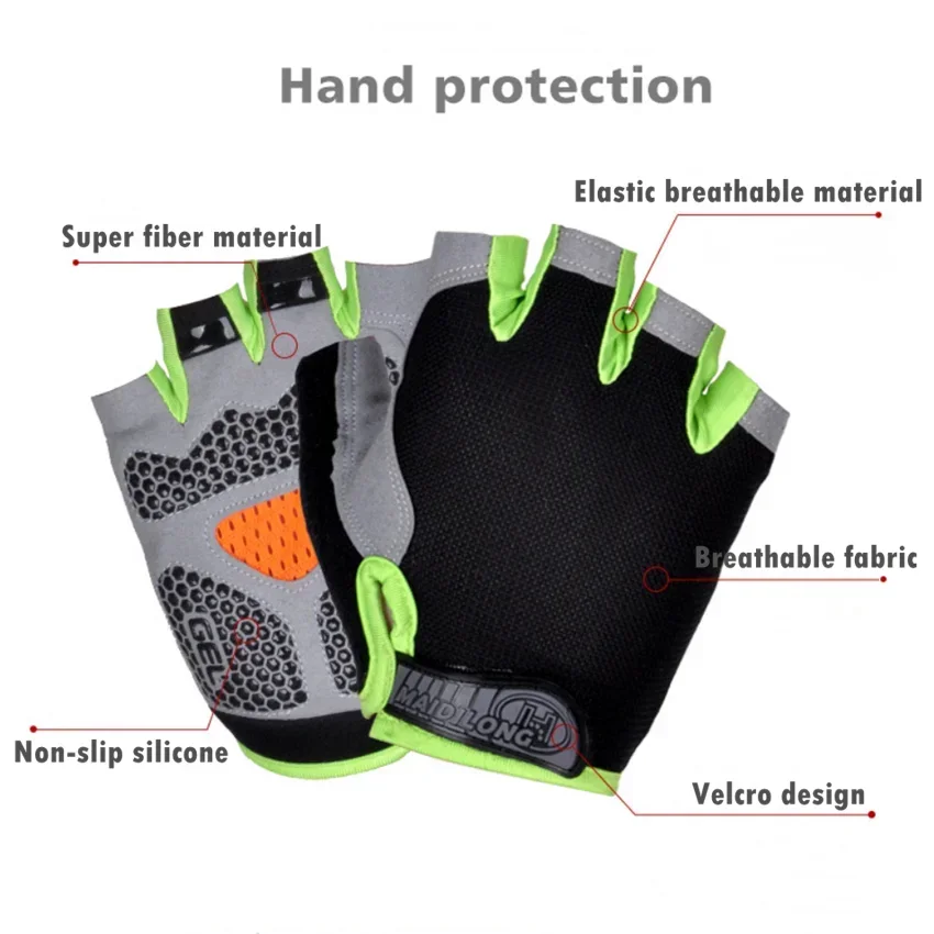 Fingerless Gym Gloves Women Men Weightlifting Dumbbell Fitness Sport Training Exercise Gloves Non Slip Breathable Cycling Gloves