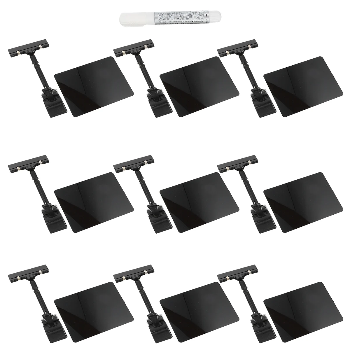 9 stücke PVC Preisschilder Supermarkt Display Board Halter Wiederbeschreibbare Clips Gemüse Tafel Preis Board Halter Zeichen