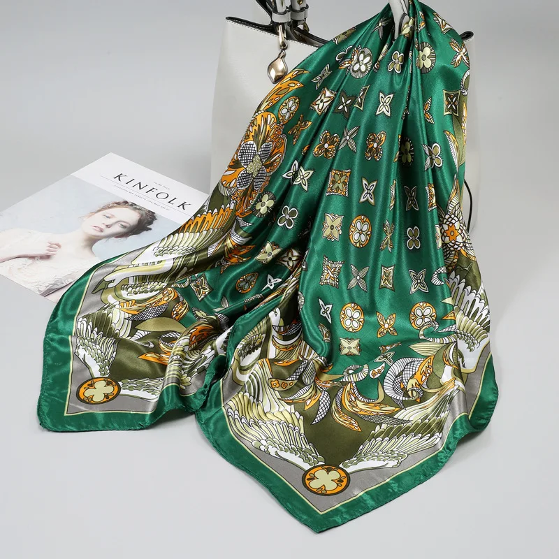 

Большой квадратный шарф, шелковый шарф для женщин, весна-лето, высококачественный корейский стиль, универсальный тонкий шарф, шаль