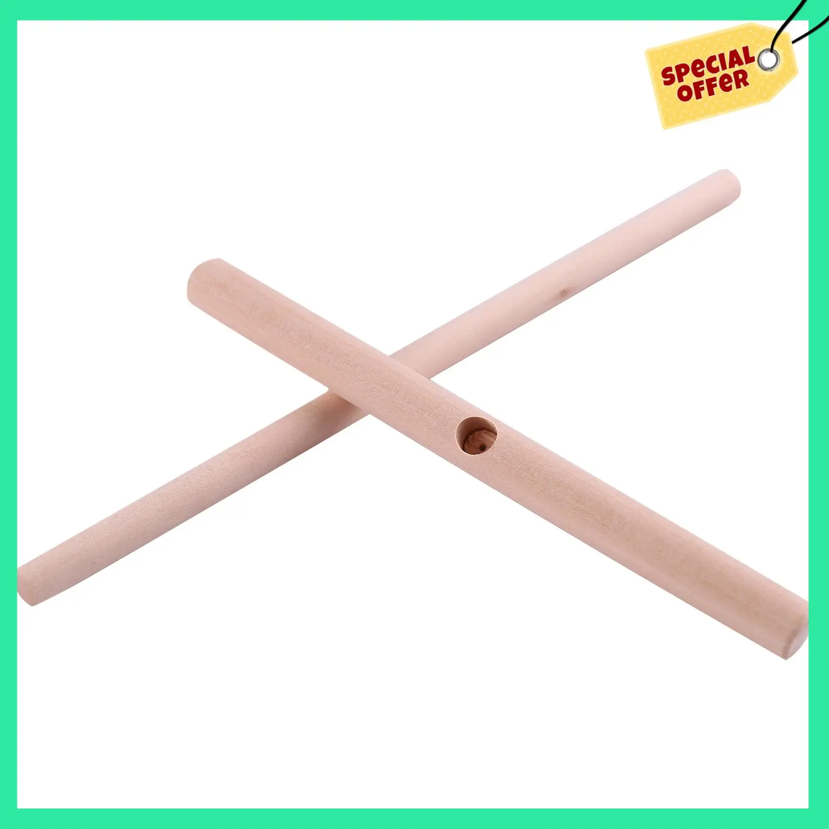 

-A14E Practial T Shape Crepe Maker Pancake Batter Wooden Spreader Stick Home Kitchen Tool Kit DIY Use 1Pc
