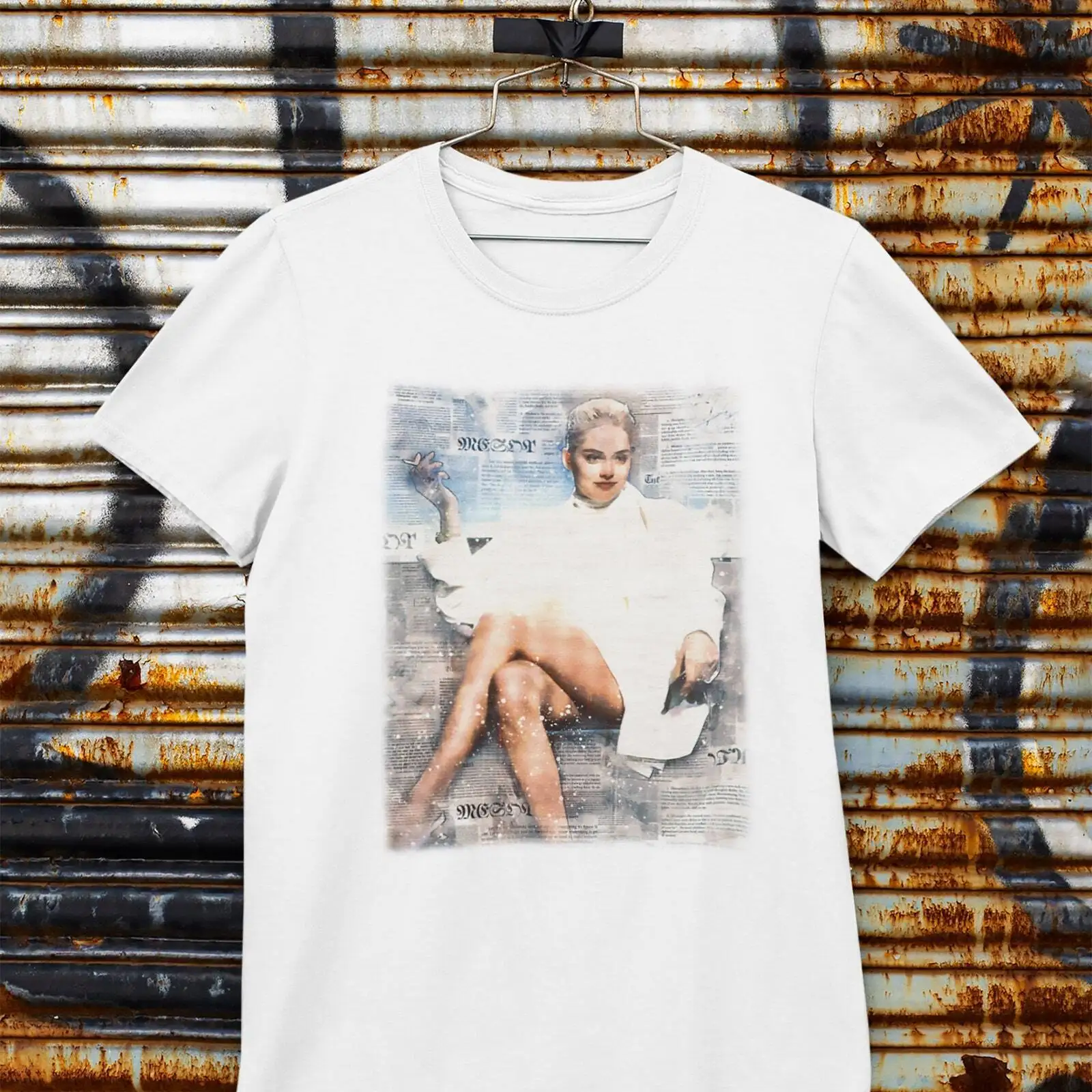 Vintage Retro Basic Instinct fan art Sharon Stone Unisex Short Sleeve Tee Shirt