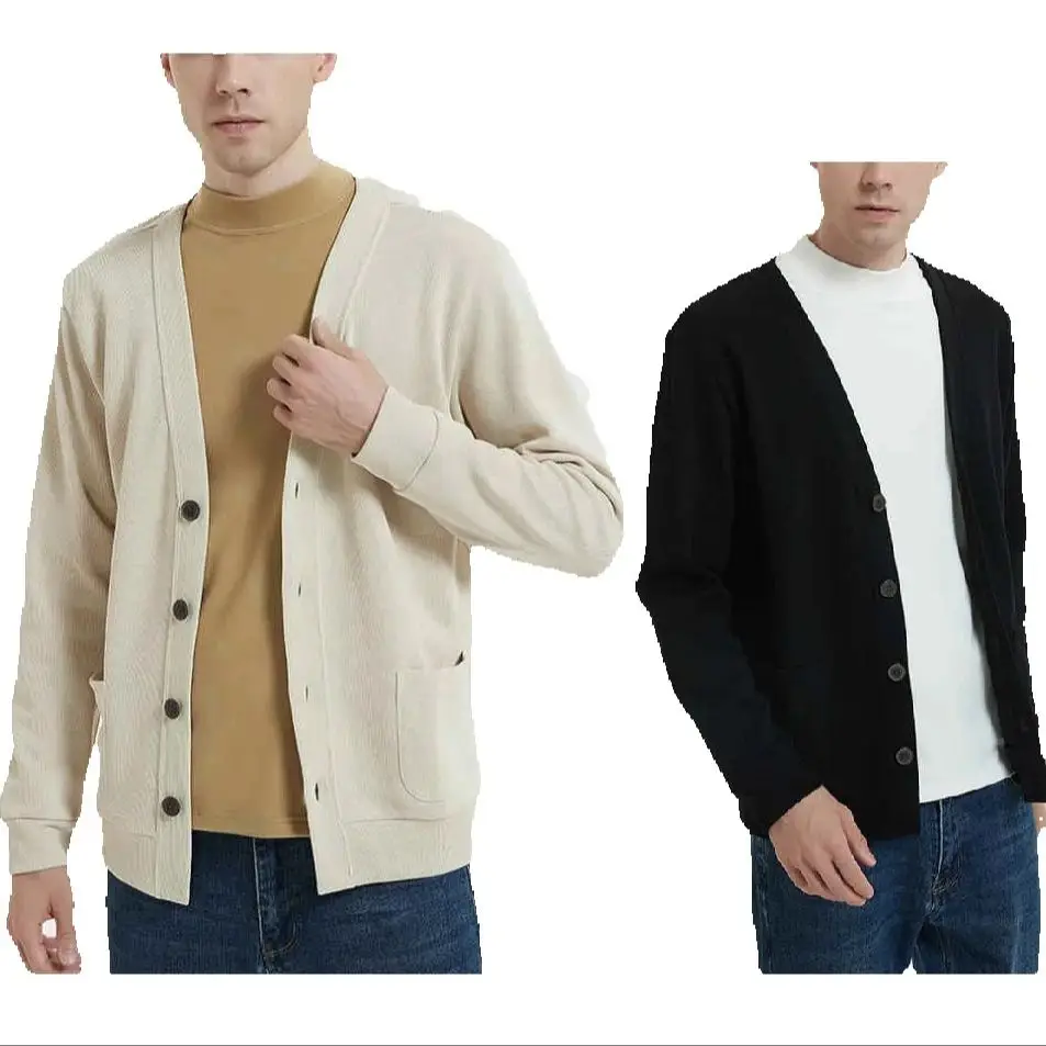 

Мужской вязаный кардиган с v-образным вырезом, свободный повседневный шерстяной кардиган без глажки, высококачественный свитер, верхняя одежда