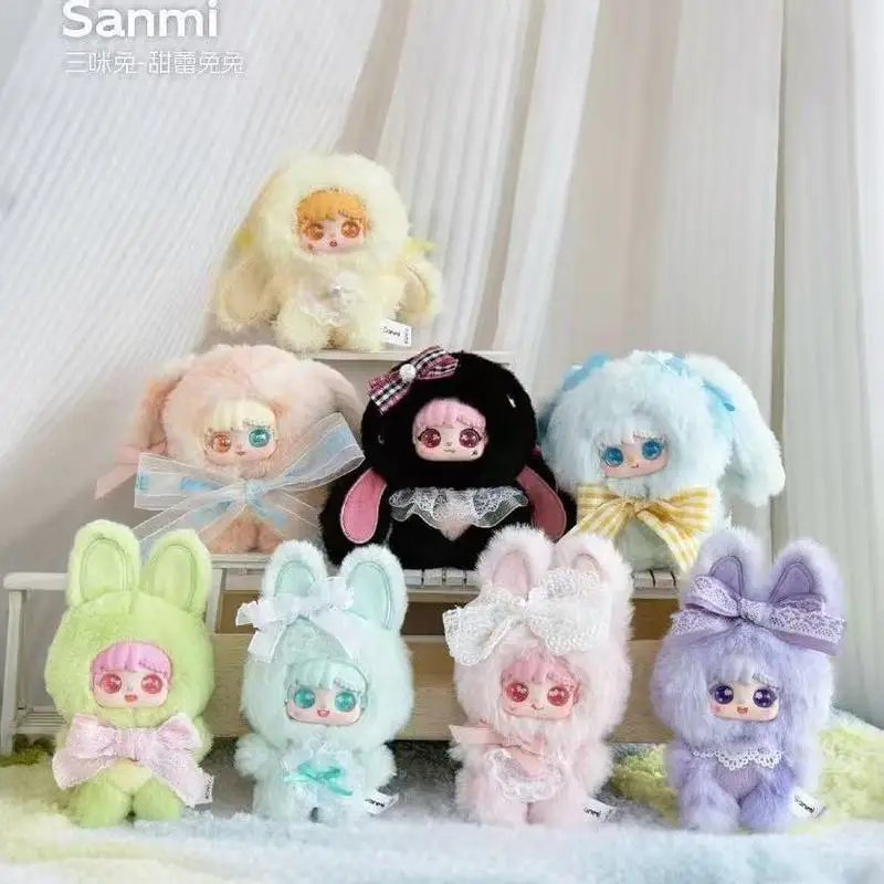 

Аутентичный кролик Sanmi-series Sweet Thunder Rabbit, плюшевая глухая коробка, милая кукла, сумка для девочек, подвесное украшение, подарок на день рождения